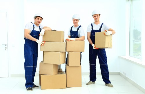 Professional mover loading boxes for a man and van job in Edgware