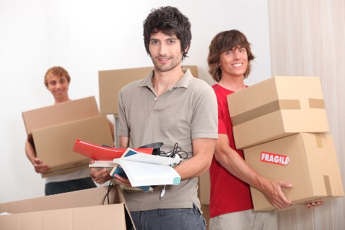 Moving van with recyclable items sorted for reuse in Edgware