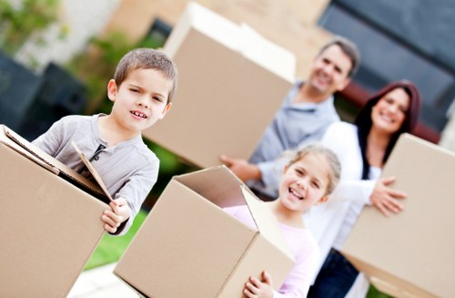Packed household items ready for a local house move in Edgware
