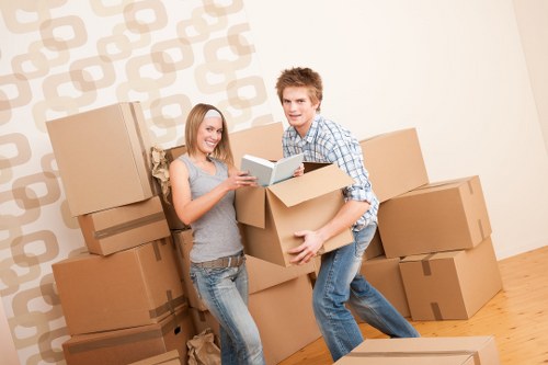 Cardboard and household materials prepared for local recycling