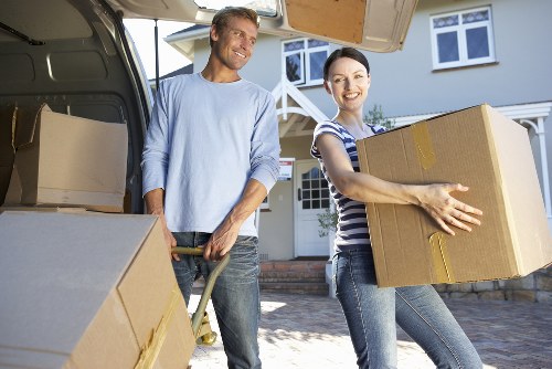 Prepared office move checklist and boxed equipment